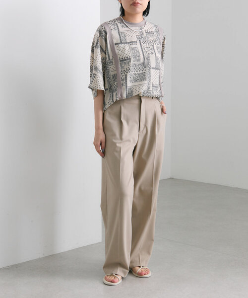 パピヨネ★SUM1 STYLEスミ スタイル花柄切り替えTシャツ ear PAPILLONNER（イアパピヨネ）の「【SUM1 STYLE（スミ スタイル