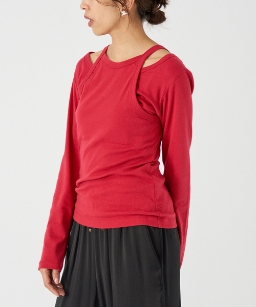 tシャツ ONIT/オニット SHORT LS TEE+AS CAMI レディース IENA tシャツ ONIT/オニット SHORT LS TEE+AS CAMI レディース