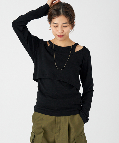 tシャツ ONIT/オニット SHORT LS TEE+AS CAMI レディース IENA tシャツ ONIT/オニット SHORT LS TEE+AS CAMI レディース