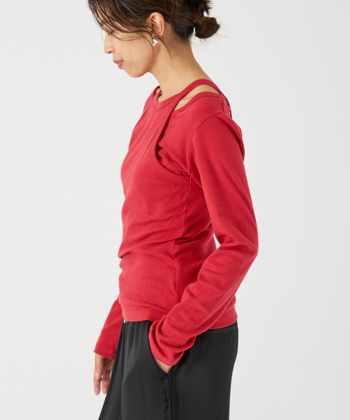 IENA tシャツ ONIT/オニット SHORT LS TEE+AS CAMI レディース