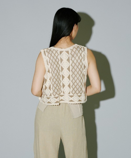 terrace ベスト ジレ クロシェ編みベスト レディース : ZOZOTOWN Yahoo