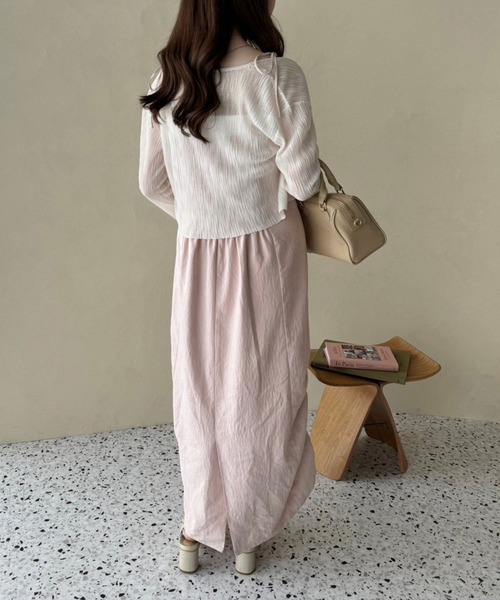 「one after another NICE CLAUP」 キャミソールワンピース SMALL ブラック レディース_画像3