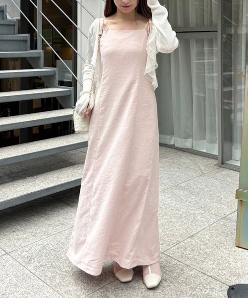 「one after another NICE CLAUP」 キャミソールワンピース SMALL ブラック レディース_画像6