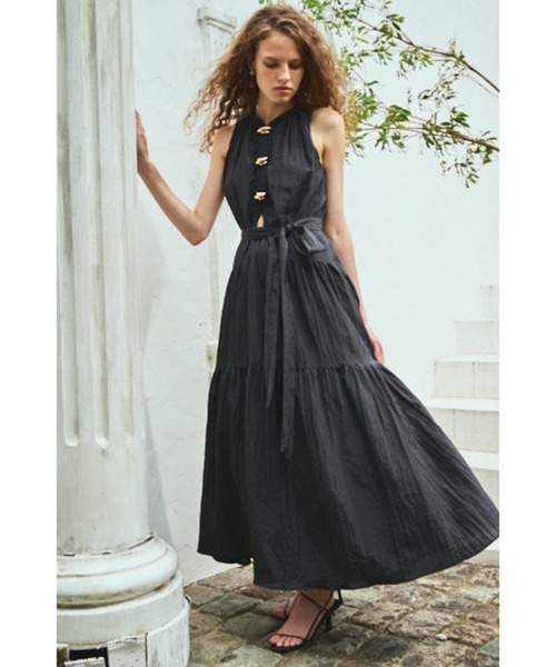 Estella.K ワンピース Luna Long Dress Wコードパイピングドレス