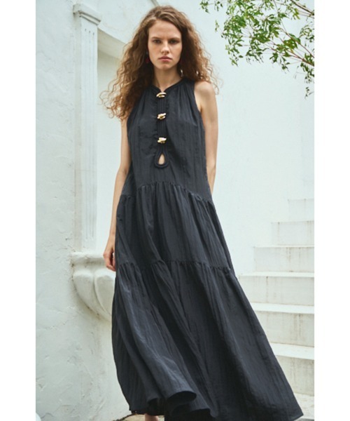 Estella.K ワンピース Luna Long Dress Wコードパイピングドレス