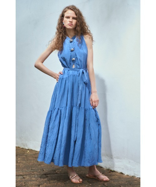 Estella.K ワンピース Luna Long Dress Wコードパイピングドレス