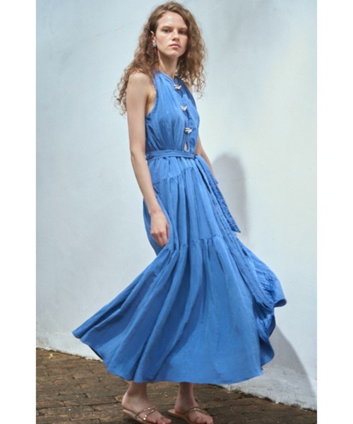 Estella.K ワンピース Luna Long Dress Wコードパイピングドレス