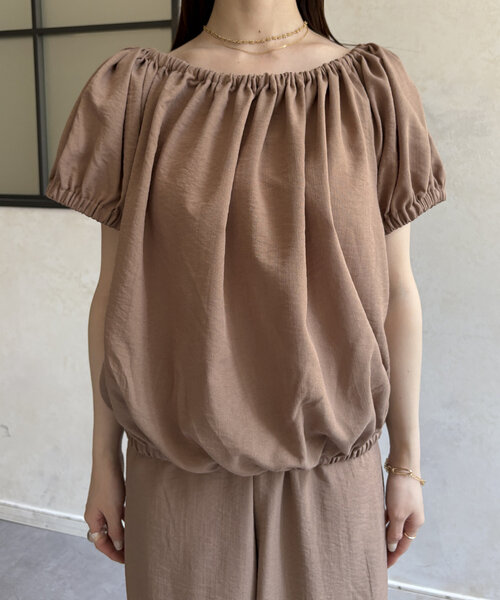 Thevon（ゼヴォン） オールインワン ギャザーブラウス×パンツ