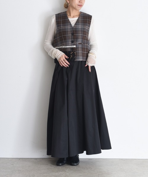 Eimee Law（エイミーロウ） ベスト ジレ ロゴテープチェックベスト 