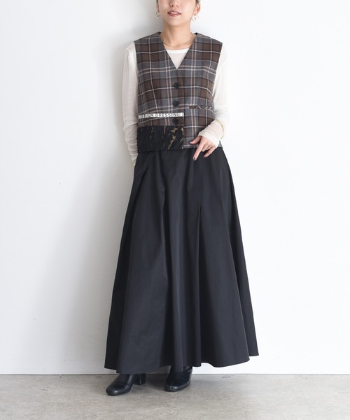 Eimee Law（エイミーロウ） ベスト ジレ ロゴテープチェックベスト