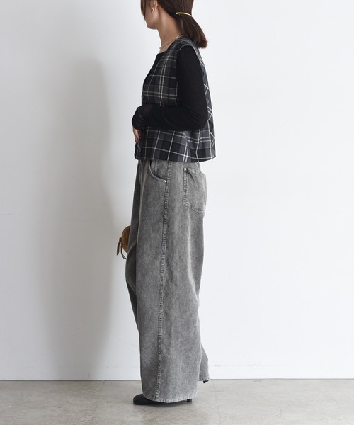 Eimee Law（エイミーロウ） ベスト ジレ ロゴテープチェックベスト