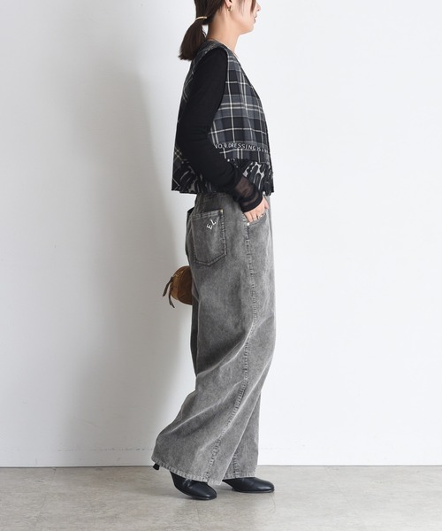 Eimee Law（エイミーロウ） ベスト ジレ ロゴテープチェックベスト