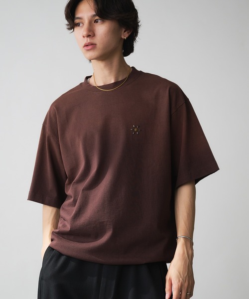 Adoon plain tシャツ Vintage-like Studded T-Shirt / ヴィンテージ