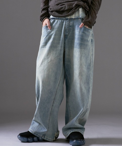 Theater code ジーンズ Remake processed four-pocket denim