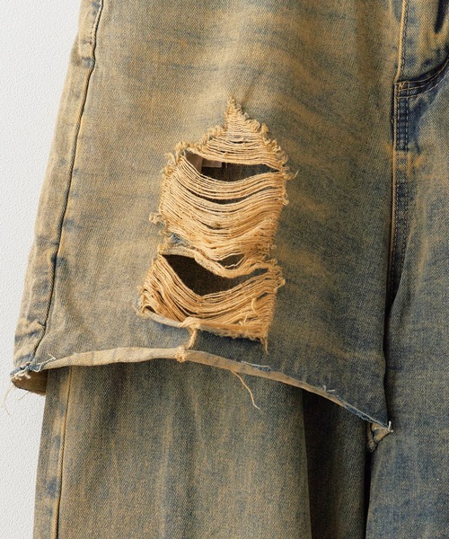 ROOP TOKYO ジーンズ Layered Damaged Denim Pants / レイヤード