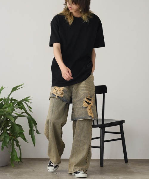 ROOP TOKYO ジーンズ Layered Damaged Denim Pants / レイヤード