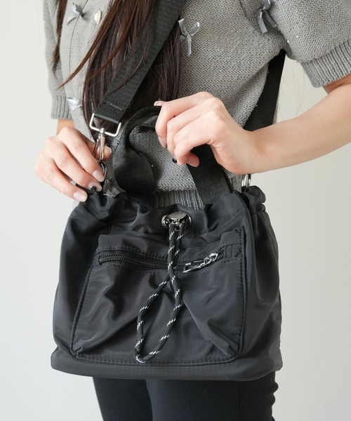 美品ポーターナイロン ショルダーバッグ&ミニバッグ 黒 Port（ポート） ショルダーバッグ バッグ 「 」 フロント ポケット