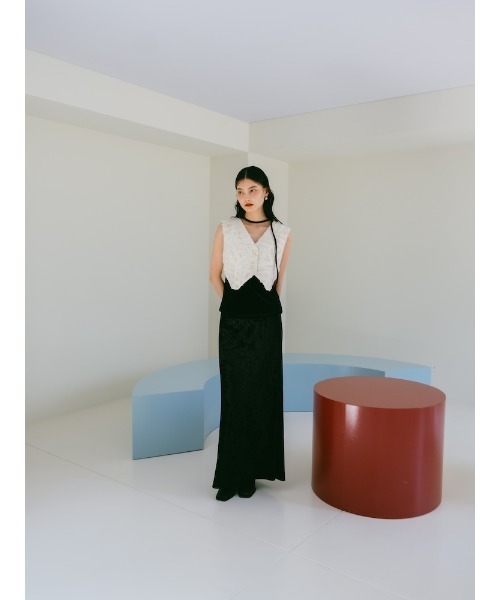 sahara（サハラ） スカート Crash Velour Long Skirt/クラッシュベロア