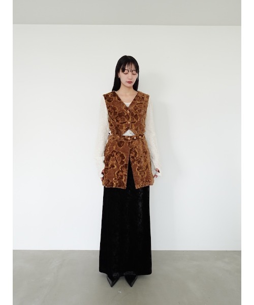 sahara（サハラ） スカート Crash Velour Long Skirt/クラッシュベロア