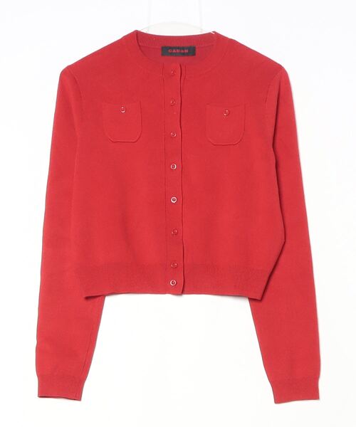 CABaN 赤 カーディガン XS CABaN 「CABaN」 カーディガン X-SMALL レッド レディース