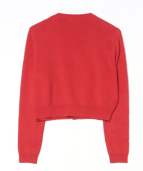 CABaN 赤 カーディガン XS CABaN カーディガン コットンカシミヤ クルーネックカーディガン