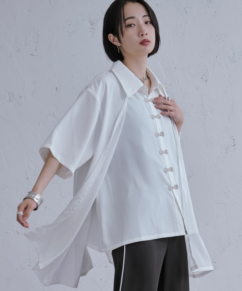 Ellno Loset（エルノロゼット） シャツ レイヤードメタルチャイナ