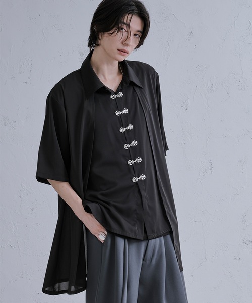 Ellno Loset（エルノロゼット） シャツ レイヤードメタルチャイナ