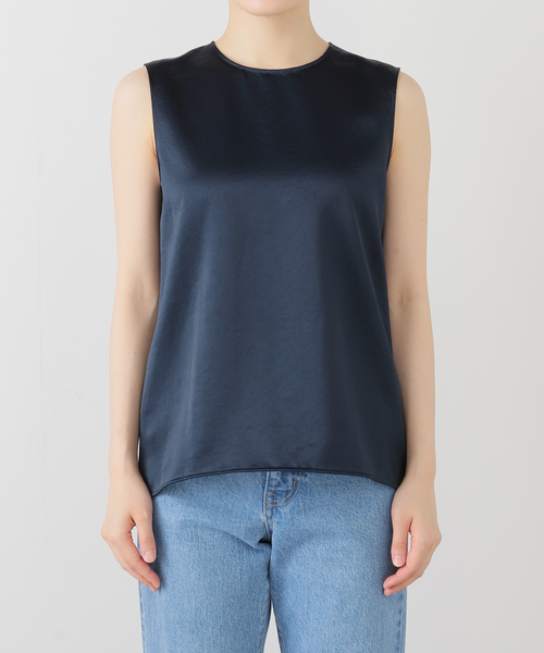 Deuxieme Classe Minimal Satin ノースリーブブラウス Minimal Satin ノースリーブブラウス（シャツ／ブラウス