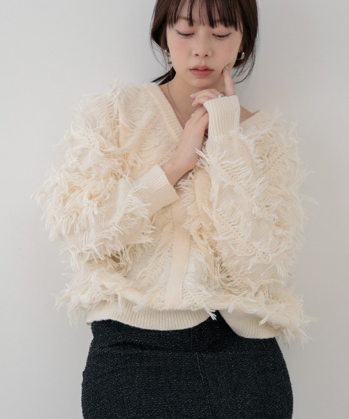 BAB（バブ） ニット セーター 前後2WAYシャギーニットトップス