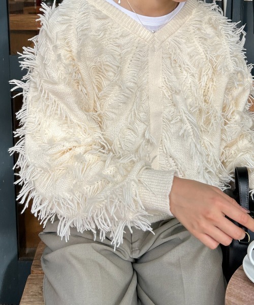 BAB（バブ） ニット セーター 前後2WAYシャギーニットトップス