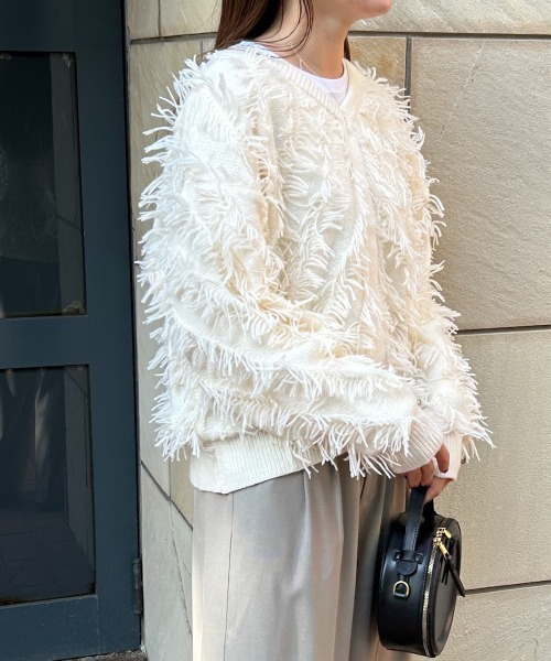 BAB（バブ） ニット セーター 前後2WAYシャギーニットトップス