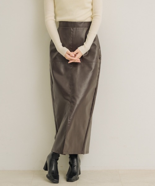 NEUNA（ヌナ） スカート レザーライクタイトスカート : ZOZOTOWN Yahoo