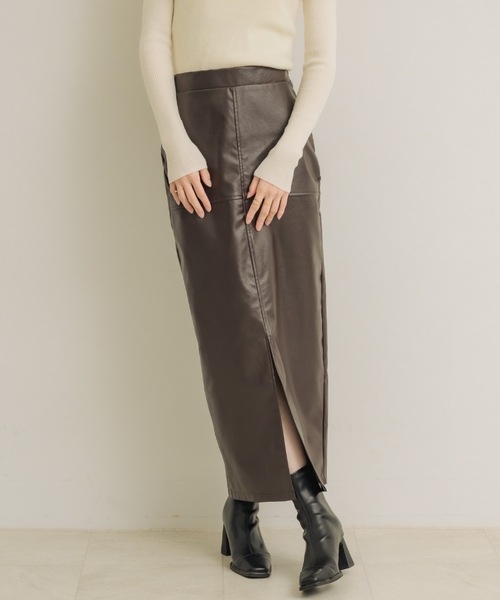 NEUNA（ヌナ） スカート レザーライクタイトスカート : ZOZOTOWN Yahoo