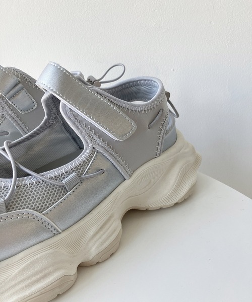 「AS KNOW AS plus」 フラットサンダル M シルバー レディース_画像4