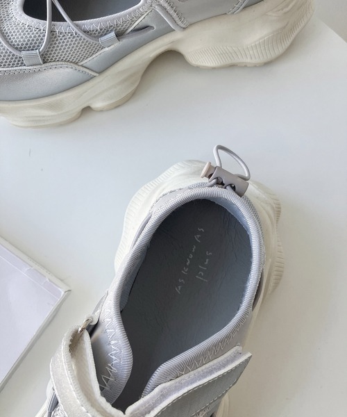 「AS KNOW AS plus」 フラットサンダル M シルバー レディース_画像5