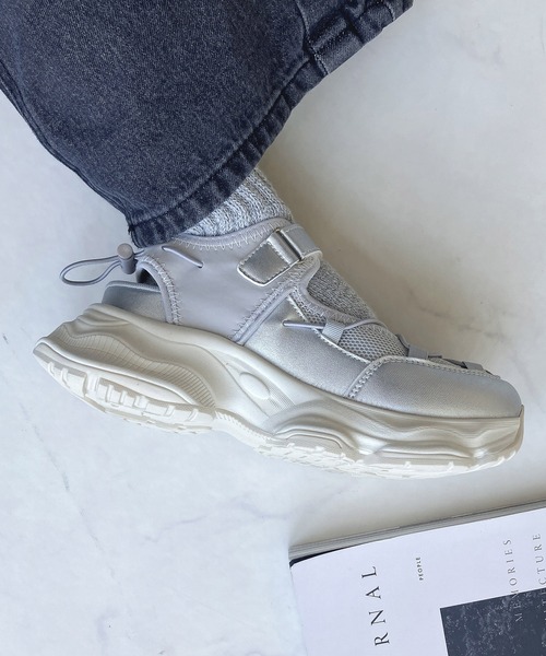 「AS KNOW AS plus」 フラットサンダル M シルバー レディース_画像7