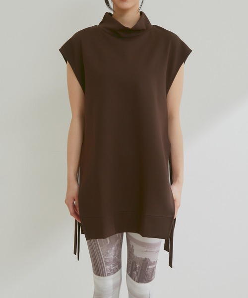 「NERGY」 ノースリーブトップス FREE ダークブラウン レディース_画像3