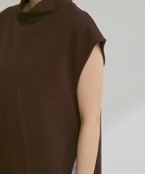 「NERGY」 ノースリーブトップス FREE ダークブラウン レディース_画像8