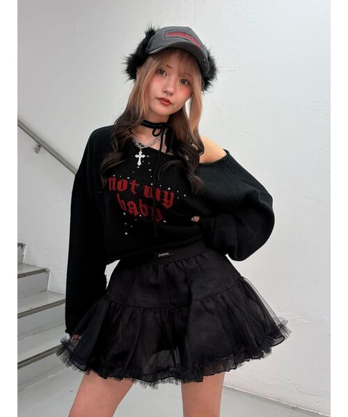 jouetie（ジュエティ） ニット セーター ワンショルスタッズショート