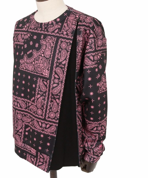 トレーナー スウェット msw1750-Bandana Cardboard Knit Zip Accent Pullover トレーナー(F25F10