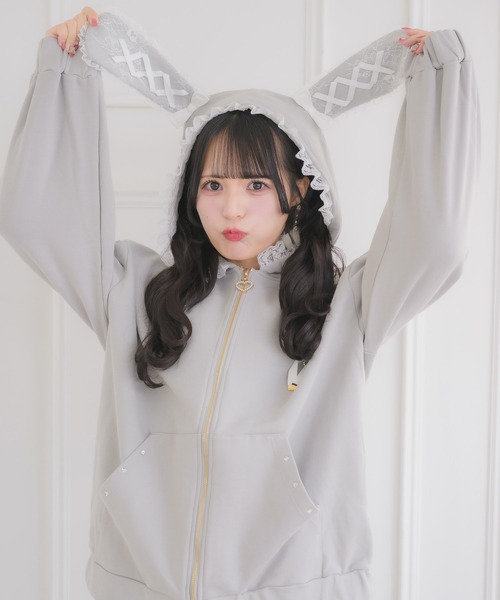 ROJITA うさ耳ZIPパーカー 新品 未開封　完売品 ROJITA（ロジータ） パーカー うさ耳ZIPパーカー レディース