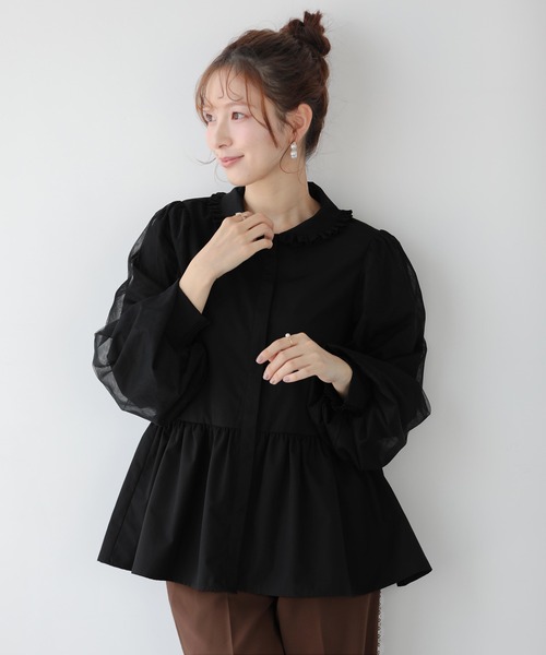 fitmore ールレースフリルブラウス ZOZO限定商品】チュールレースフリルブラウス（Tシャツ/カットソー