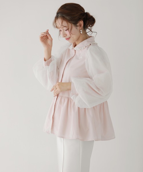 fitmore ールレースフリルブラウス ZOZO限定商品】チュールレースフリルブラウス（Tシャツ/カットソー
