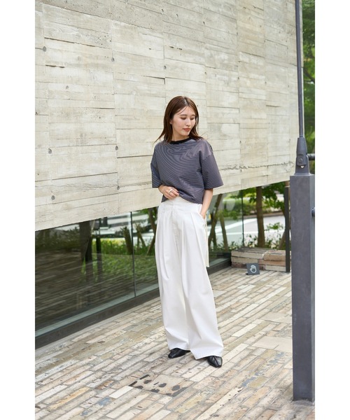 「MIESROHE」 半袖カットソー ONE SIZE ブラック レディース_画像4