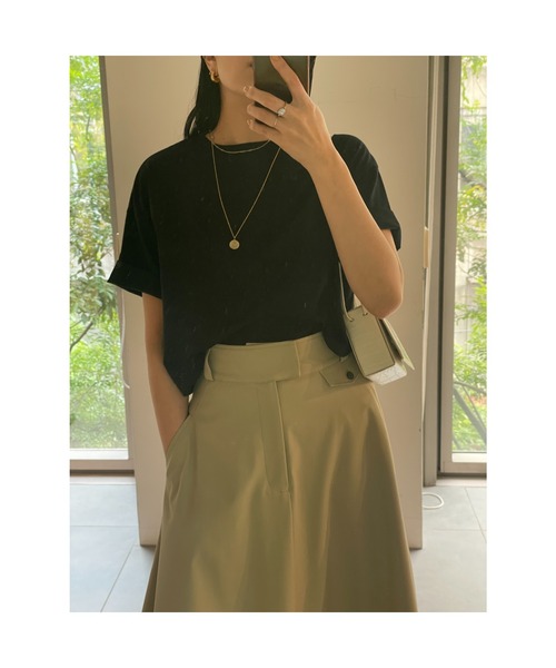 「MIESROHE」 半袖カットソー ONE SIZE ブラック レディース_画像6