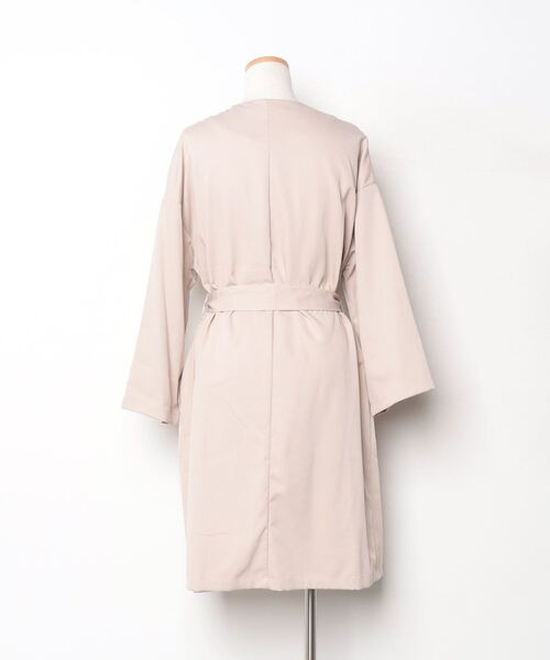 「VIS」 ノーカラーコート M ベージュ レディース_画像2