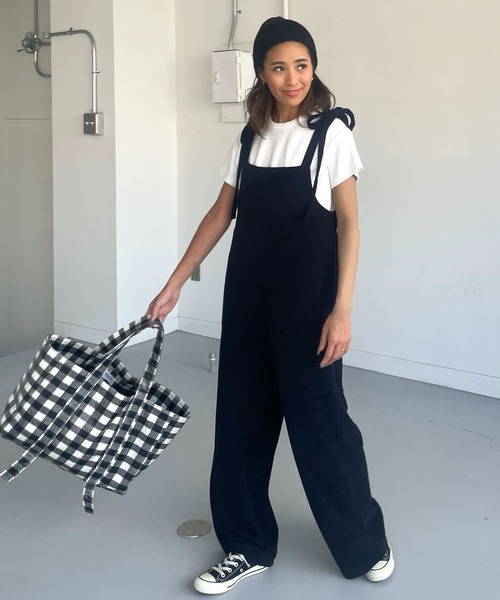 CHERI since1985 サロペット オーバーオール 肩紐リボンベロア