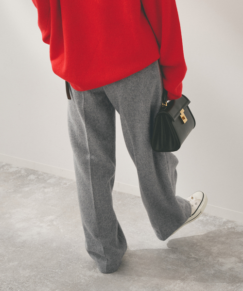 Spick＆Span スラックス パンツ Higuchi*Sビーバーストレートタック