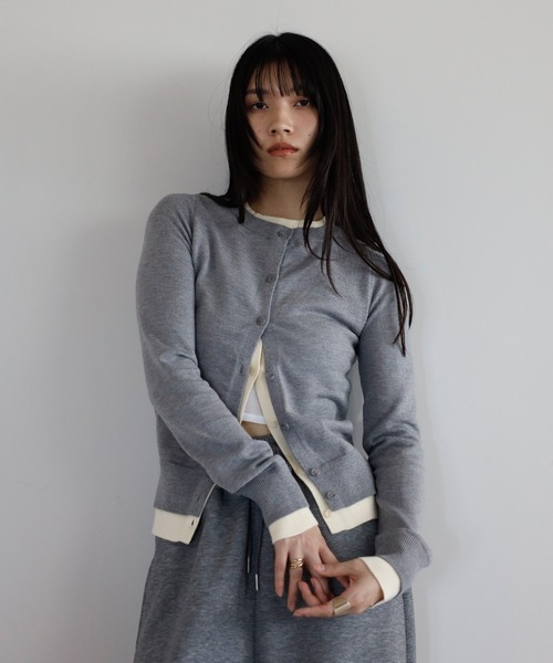 ENC カーディガン layered like knit cardigan / レイヤード風ニット