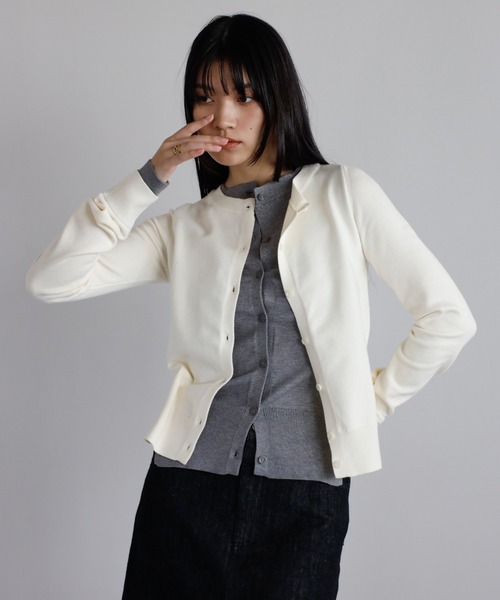 ENC カーディガン layered like knit cardigan / レイヤード風ニット